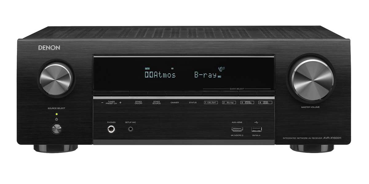Home Theater Receiver & AV Components Denon AVR-X1600 AV Receiver 7.2 Channel, 80 Watts per channel, Dolby Atmos, DTS-X